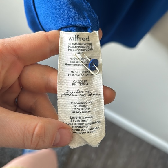 Aritzia Wilfred Faux Wrap Dress - Cobalt Blue - Size 0 - Picture 7 of 10